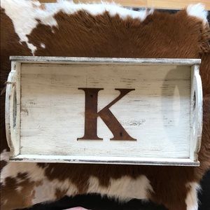 Monogrammed large serving tray